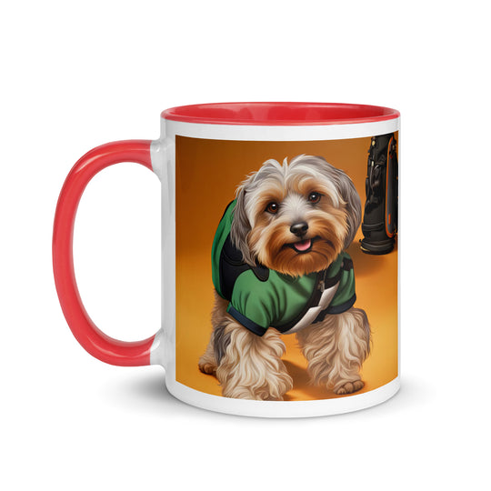 Yorkipoo Golfer- Mug with Color Inside v11