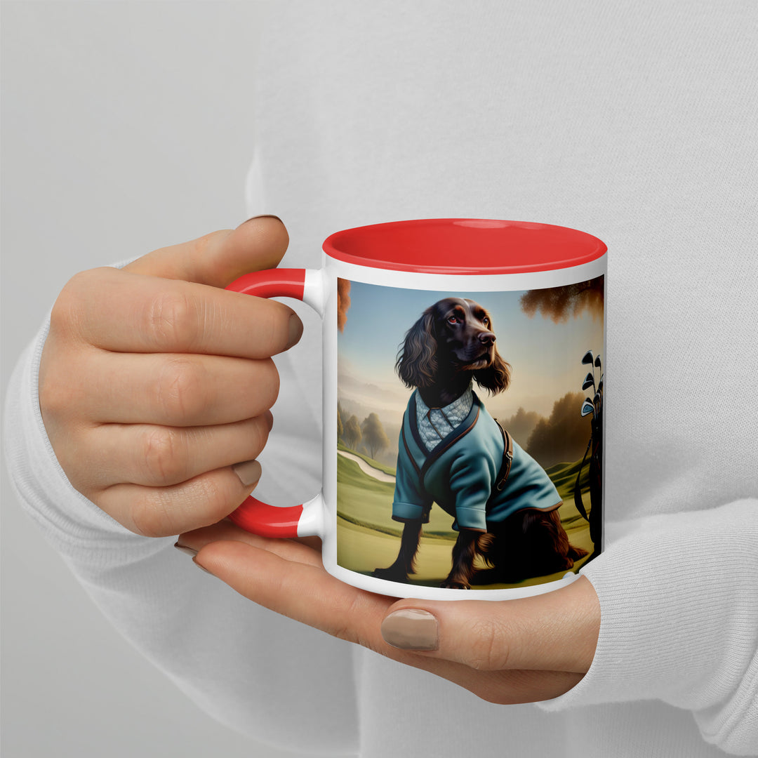 Sprocker Spaniel Golfer- Mug with Color Inside v3