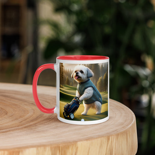 Pugapoo Golfer- Mug with Color Inside v10