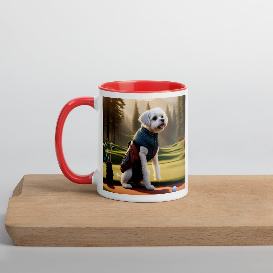 Pugapoo Golfer- Mug with Color Inside v8