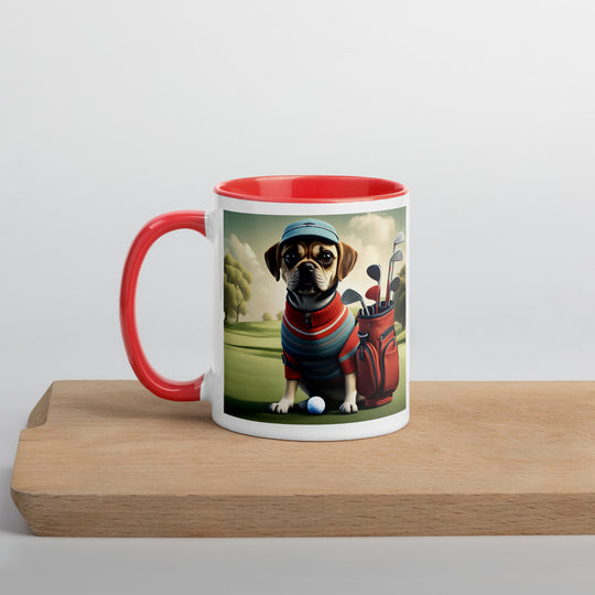 Puggle Golfer- Mug with Color Inside v3