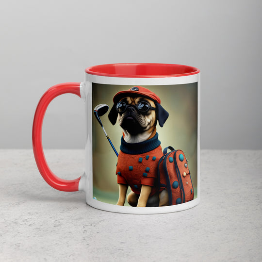 Puggle Golfer- Mug with Color Inside v4