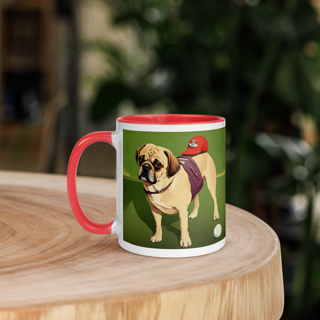 Puggle Golfer- Mug with Color Inside v11