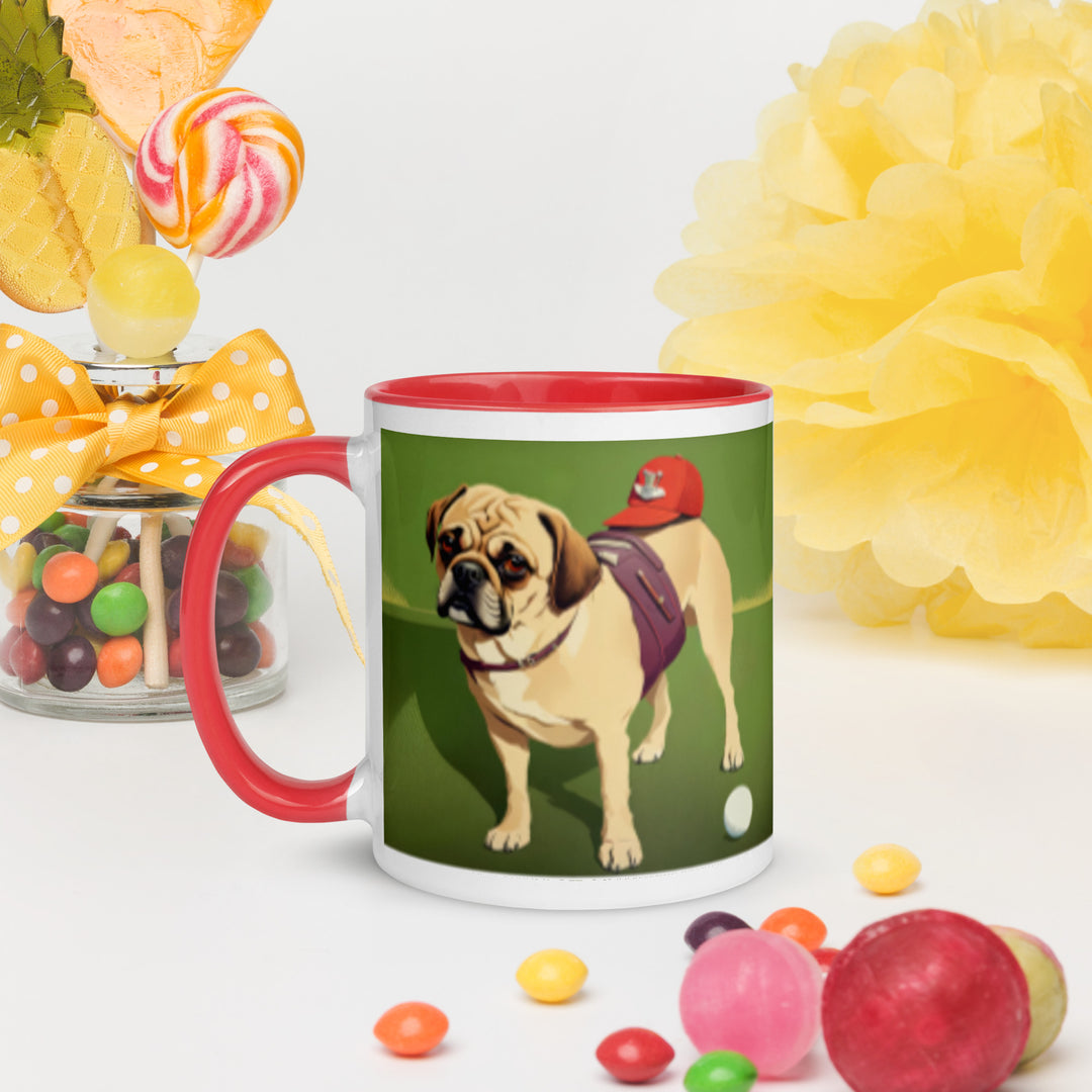 Puggle Golfer- Mug with Color Inside v12