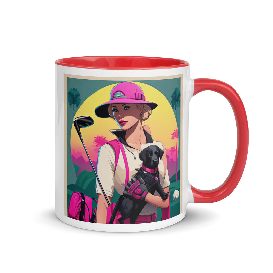 Mug with Color Inside-Labrador Retriever Golfer