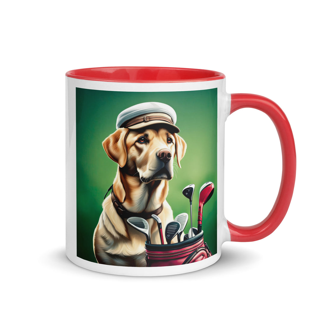 Mug with Color Inside-Labrador Retriever Golfer V2