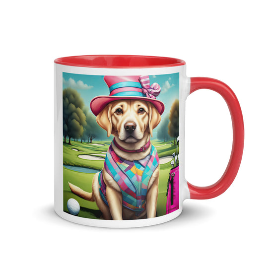 Mug with Color Inside-Labrador Retriever Golfer V6