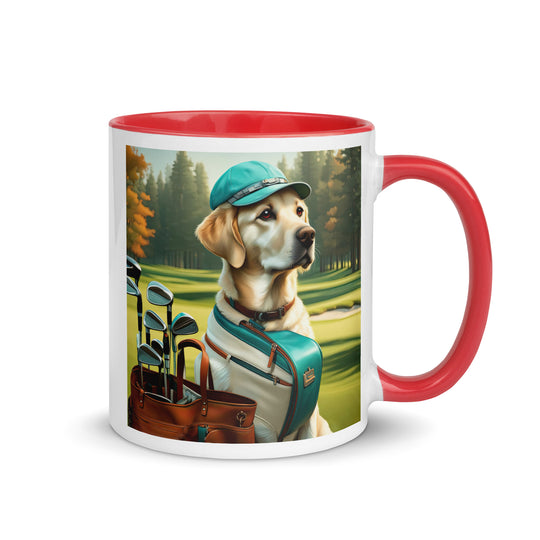 Mug with Color Inside-Labrador Retriever Golfer  V7