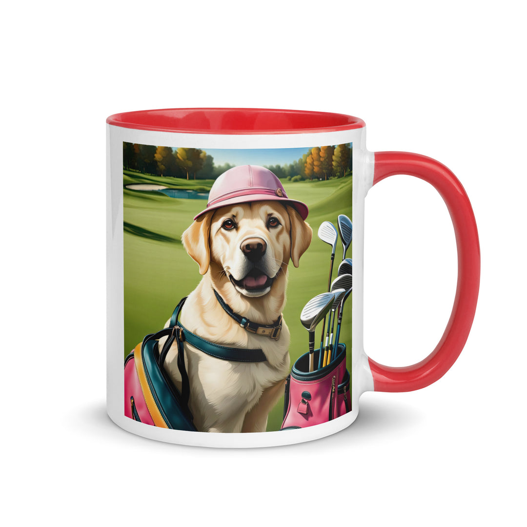 Mug with Color Inside-Labrador Retriever Golfer V10