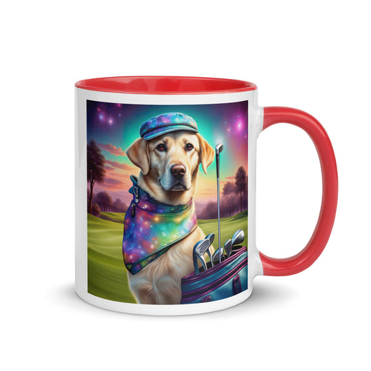 Mug with Color Inside-Labrador Retriever Golfer V13