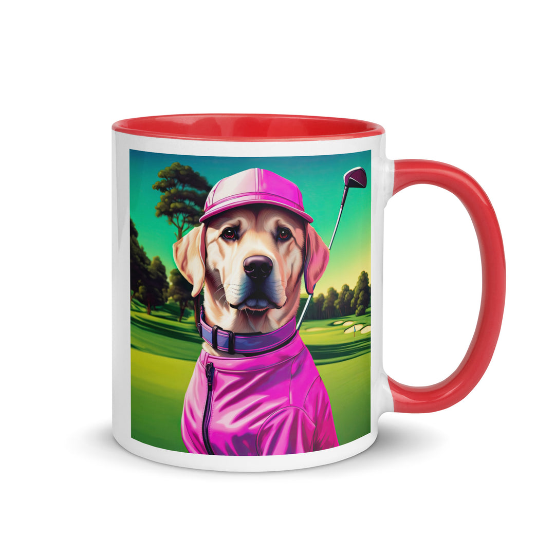 Mug with Color Inside-Labrador Retriever Golfer V14