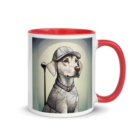 Mug with Color Inside-Labrador Retriever Golfer V17