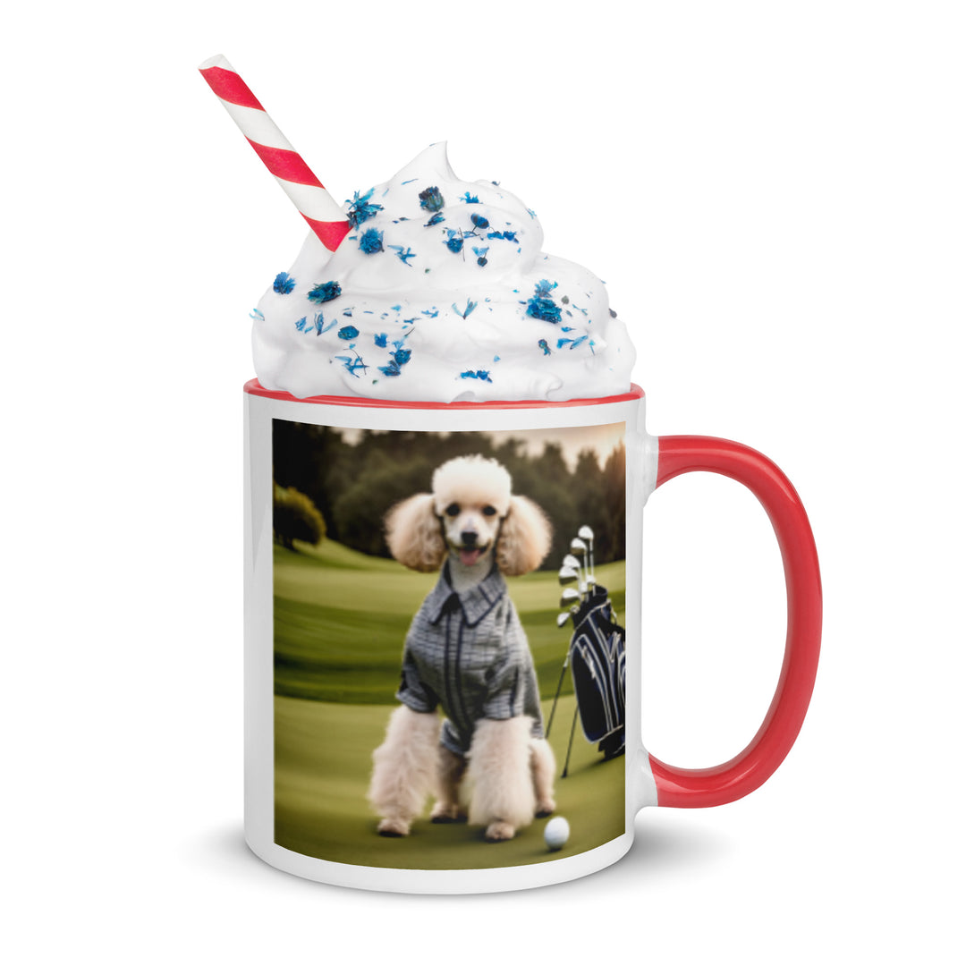 Poodle Golfer- Mug with Color Inside v2
