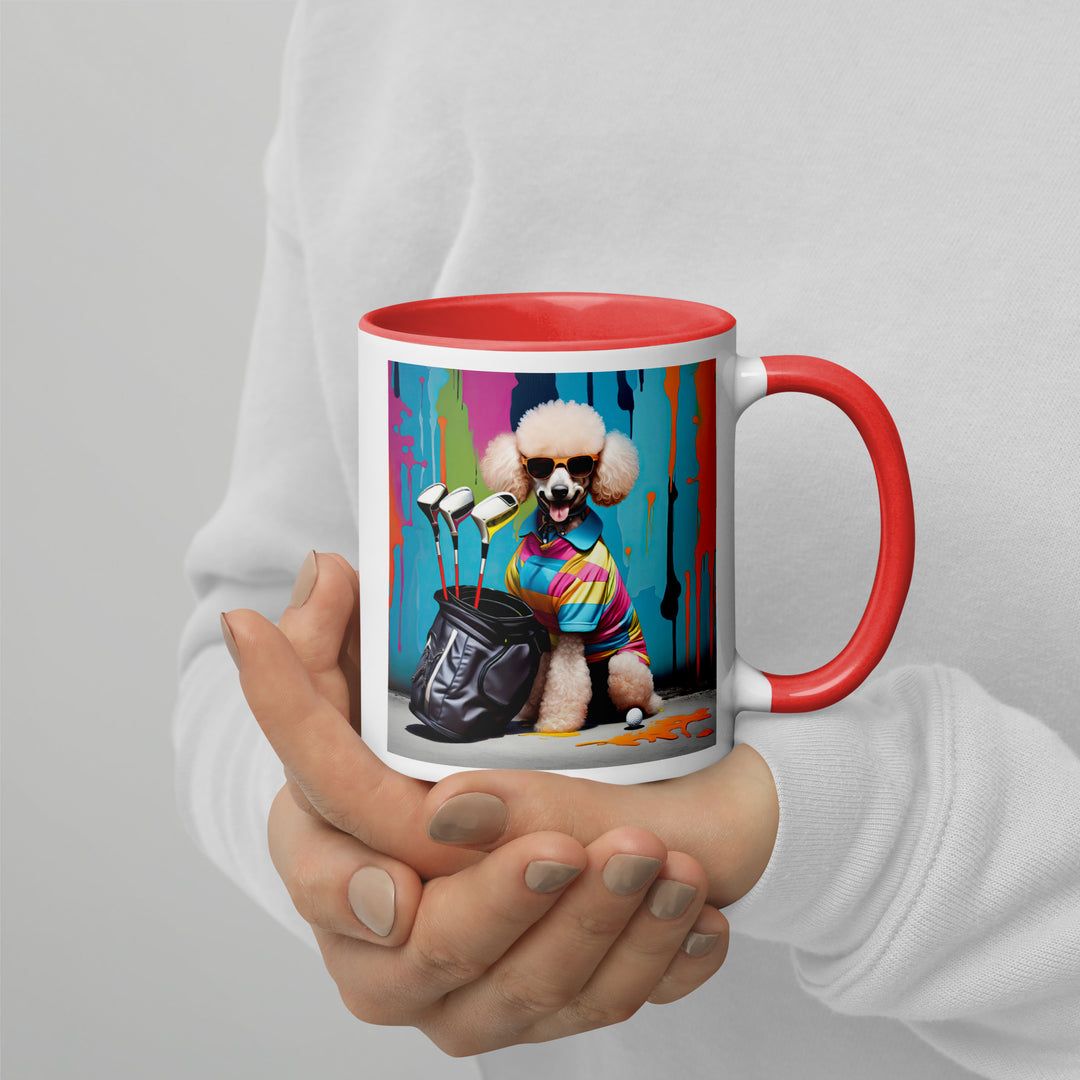 Poodle Golfer- Mug with Color Inside v3