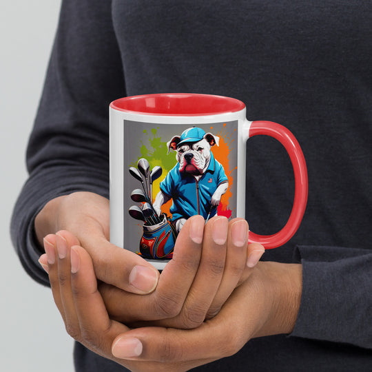 Bulldog Golfer- Mug with Color Inside V2