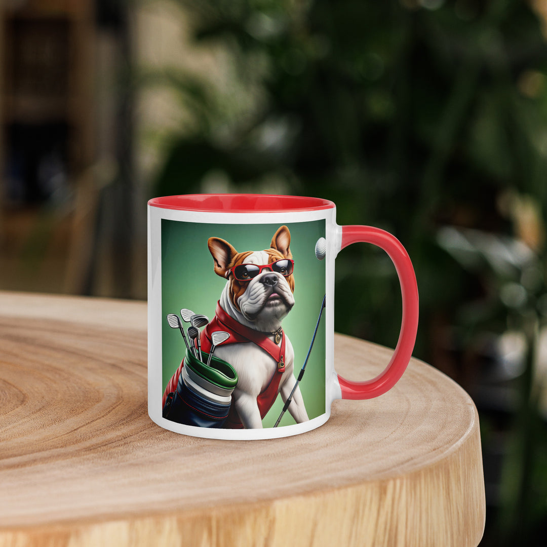 Bulldog Golfer- Mug with Color Inside V3