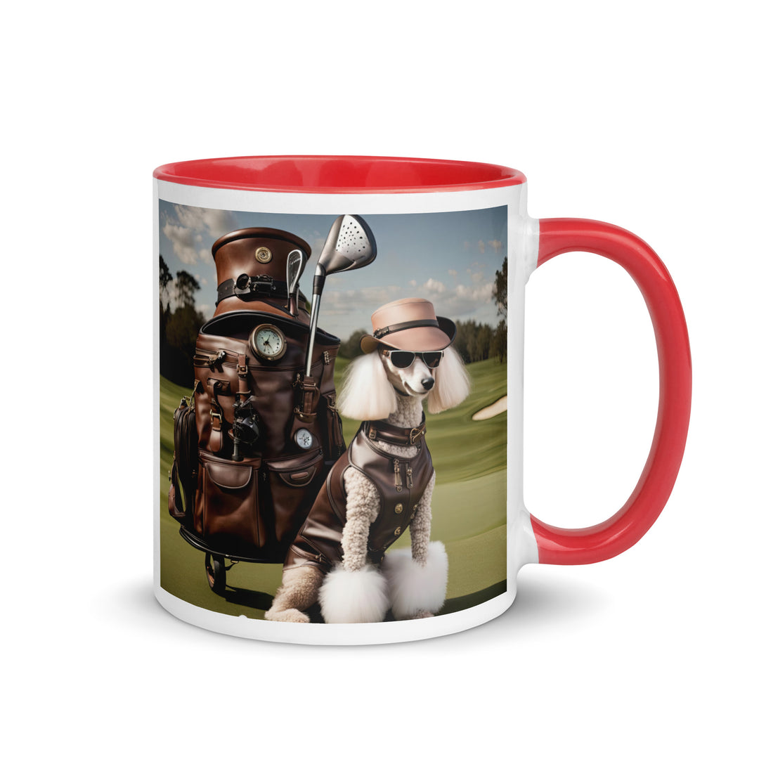 Poodle Golfer- Mug with Color Inside v6