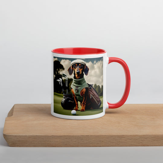 Dachshund Golfer- Mug with Color Inside