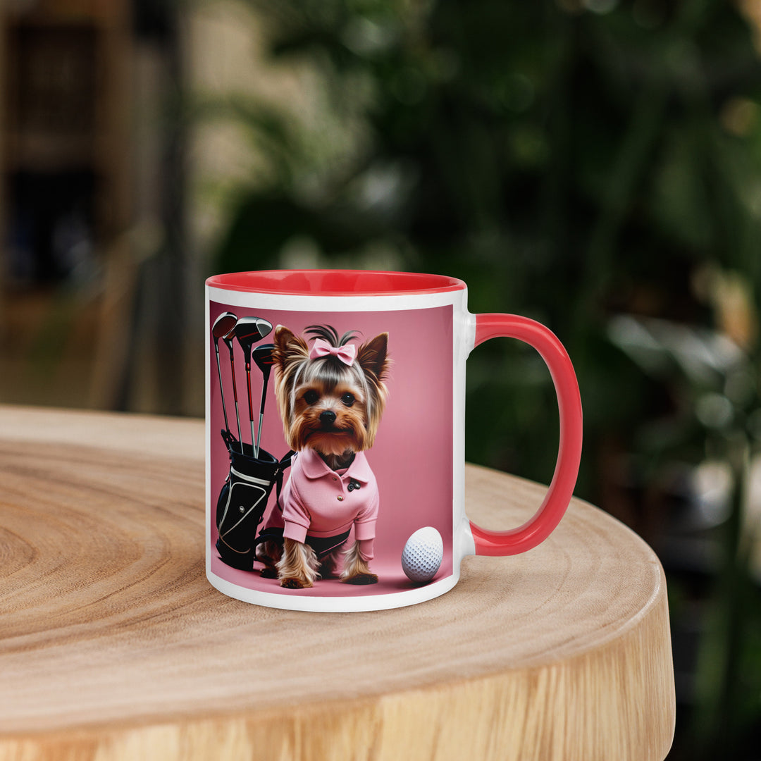 Yorkshire Terrier Golfer- Mug with Color Inside