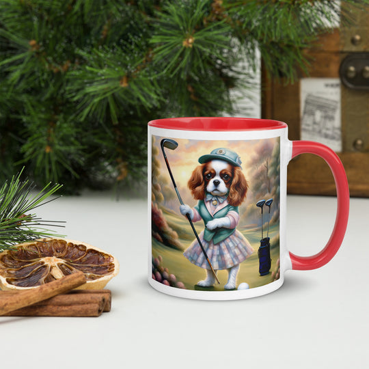 Cavalier King Charles Spaniel Golfer- Mug with Color Inside