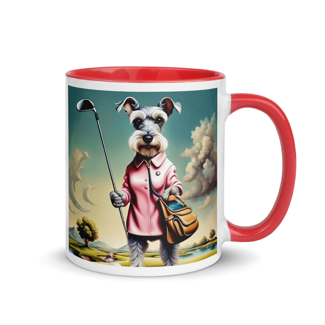 Miniature Schnauzer Golfer- Mug with Color Inside