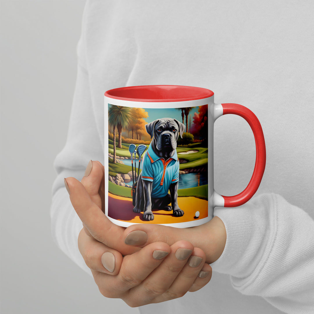 Cane Corso Golfer- Mug with Color Inside v4