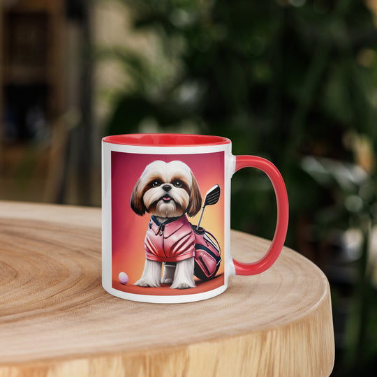 Shih Tzu Golfer- Mug with Color Inside v2