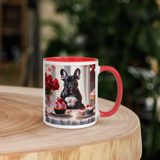 French Bulldog Romantic- Mug with Color Inside v3