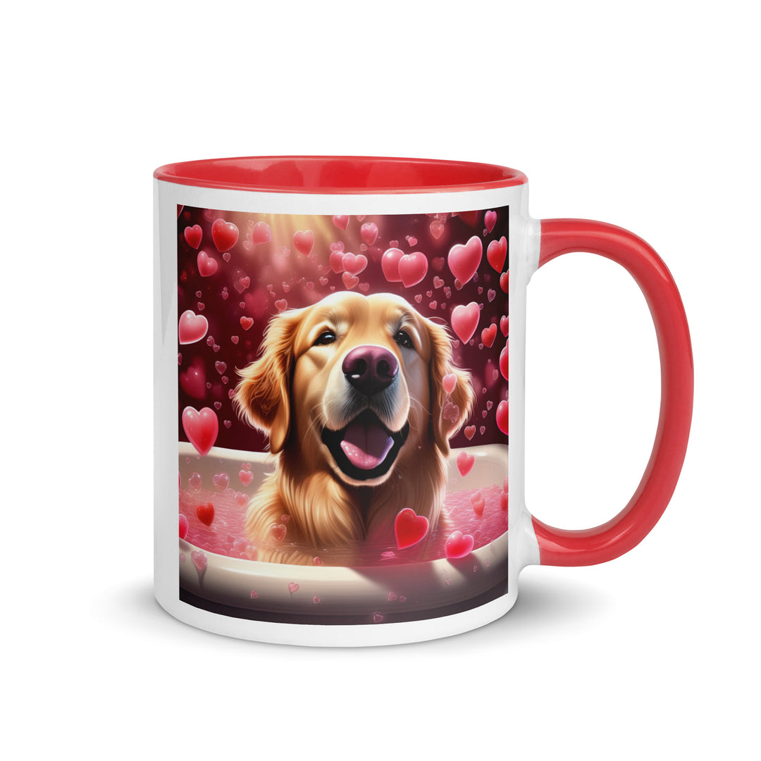 Golden Retriever Romantic- Mug with Color Inside