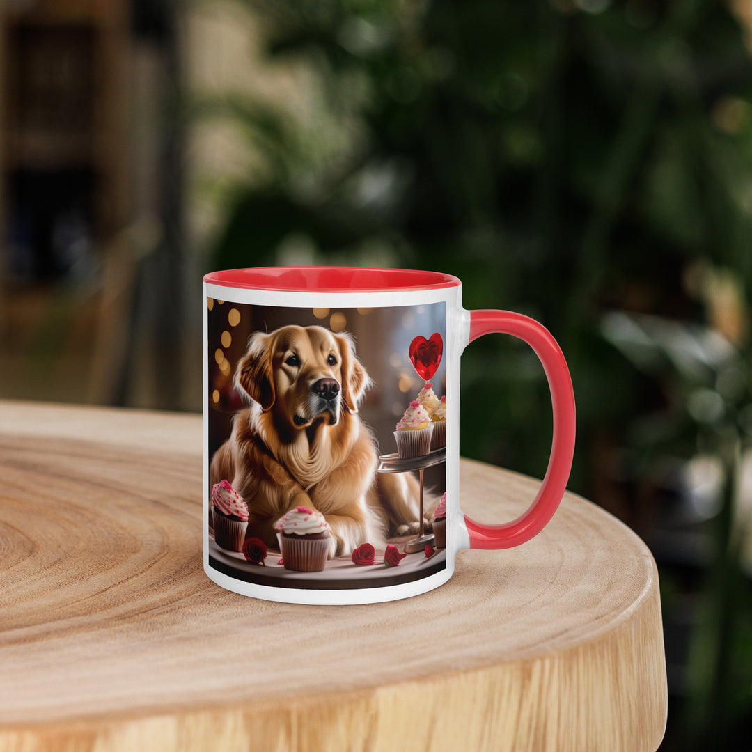 Golden Retriever Romantic- Mug with Color Inside v3