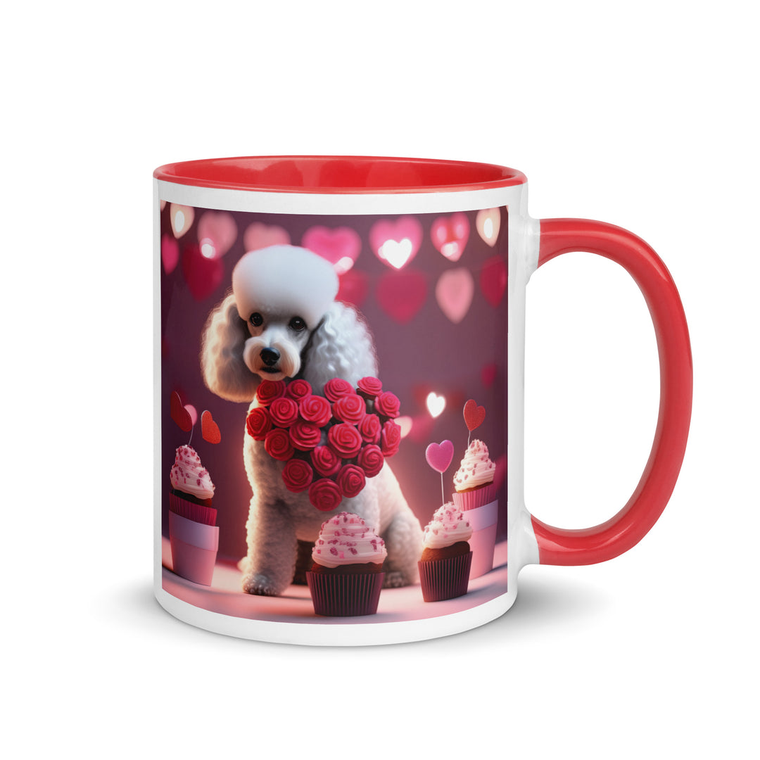 Poodle Romantic- Mug with Color Inside v3