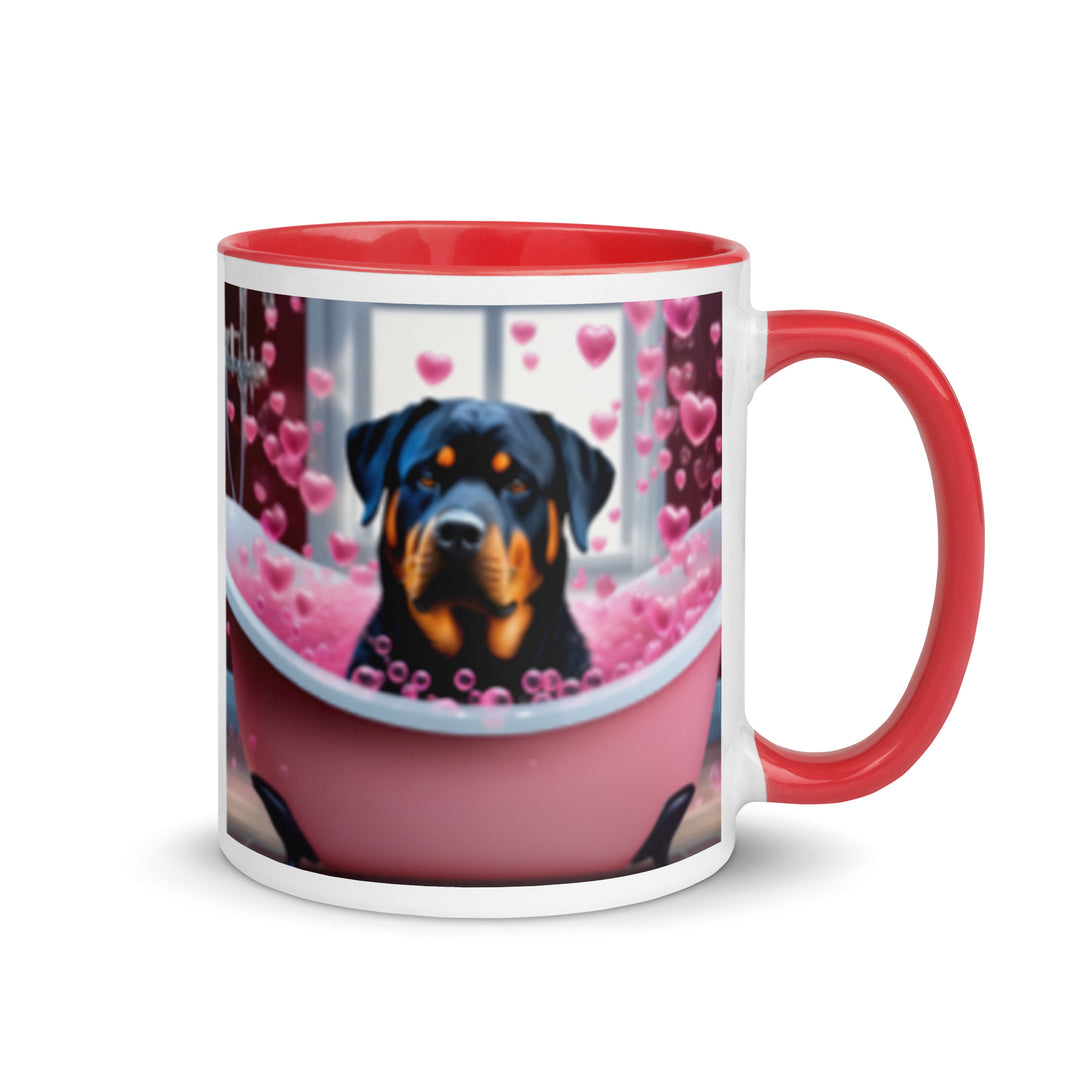 Rottweiler Romantic- Mug with Color Inside v2