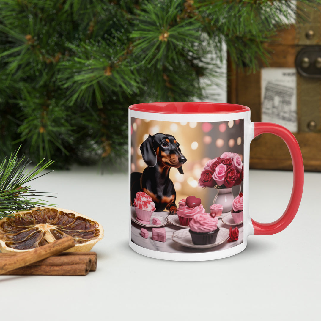 Dachshund Romantic- Mug with Color Inside v2