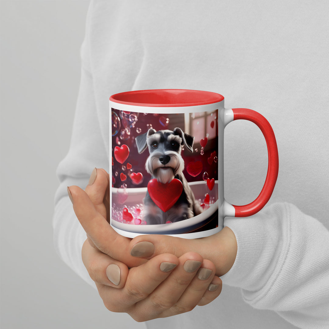 Miniature Schnauzer Romantic- Mug with Color Inside v2