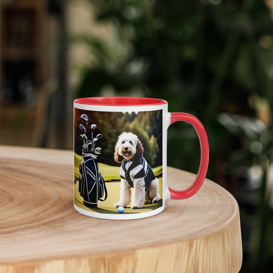 Bernedoodle Golfer- Mug with Color Inside