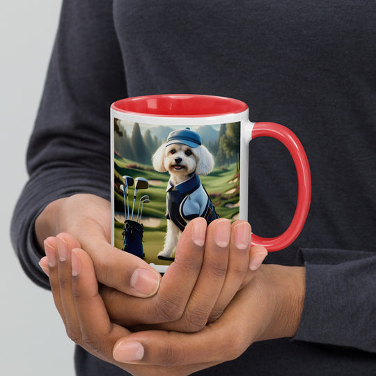 Cavachon Golfer- Mug with Color Inside v4