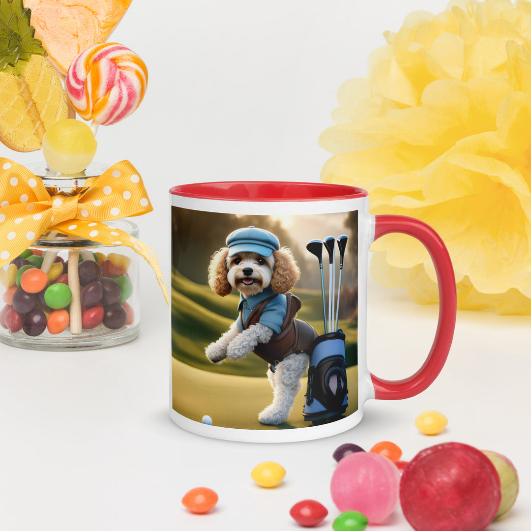 Cavapoo Golfer- Mug with Color Inside v2