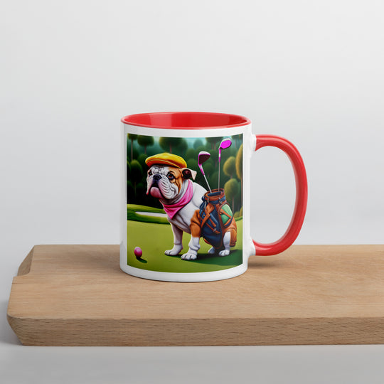 Catahoula Bulldog Golfer- Mug with Color Inside v5