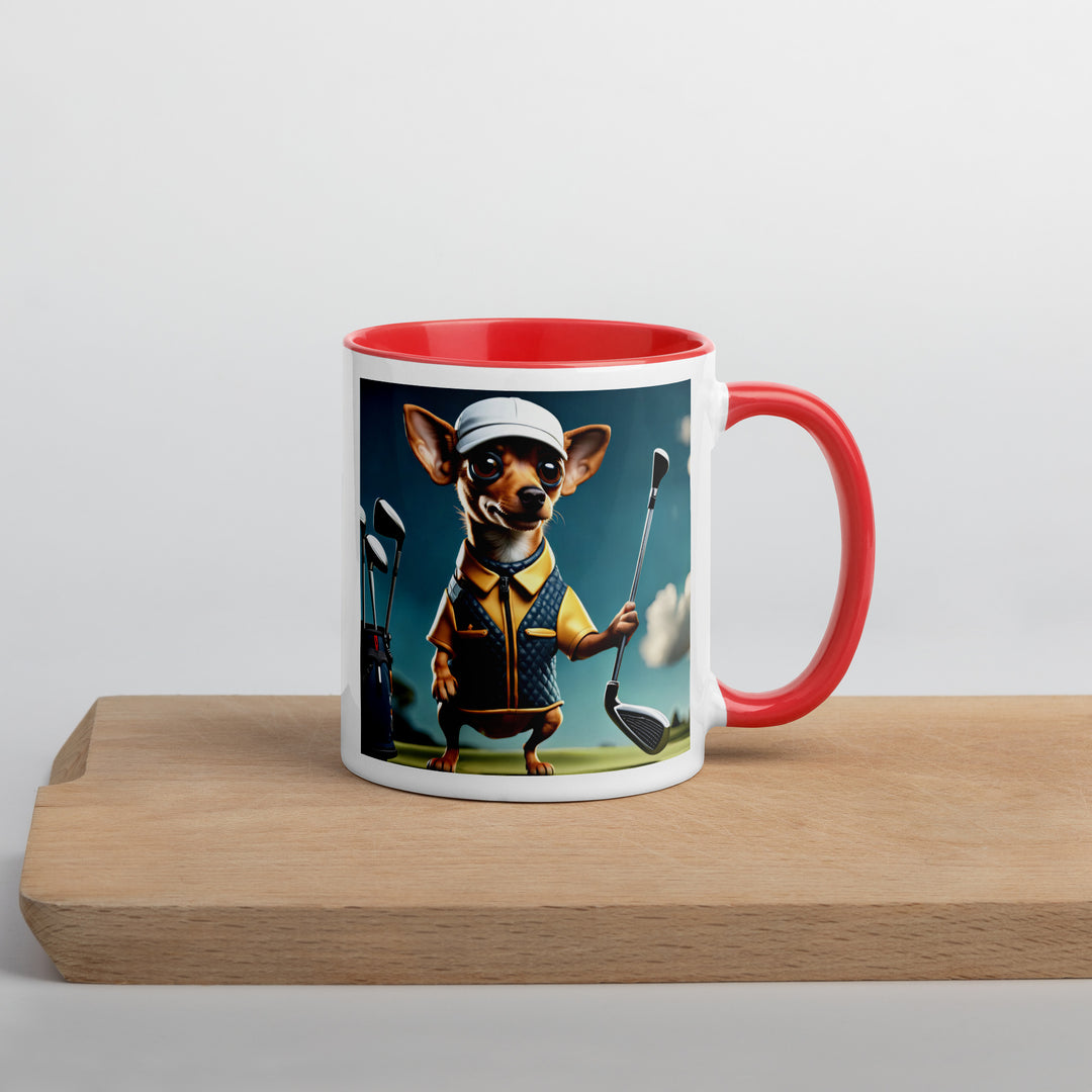 Chiweenie Golfer- Mug with Color Inside v2