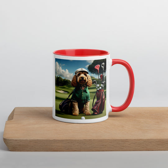 Cockapoo Golfer- Mug with Color Inside