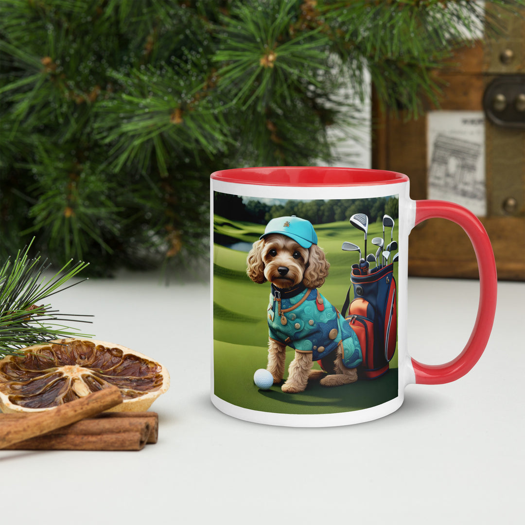 Cockapoo Golfer- Mug with Color Inside v5