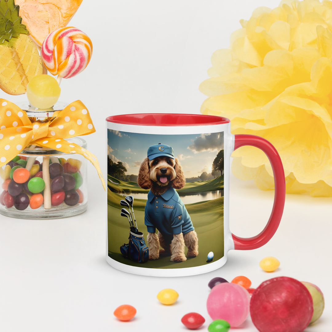 Cockapoo Golfer- Mug with Color Inside v6