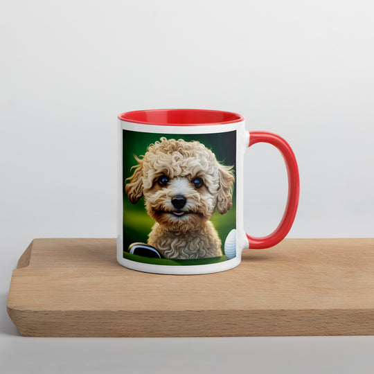 Maltipoo Golfer- Mug with Color Inside v6