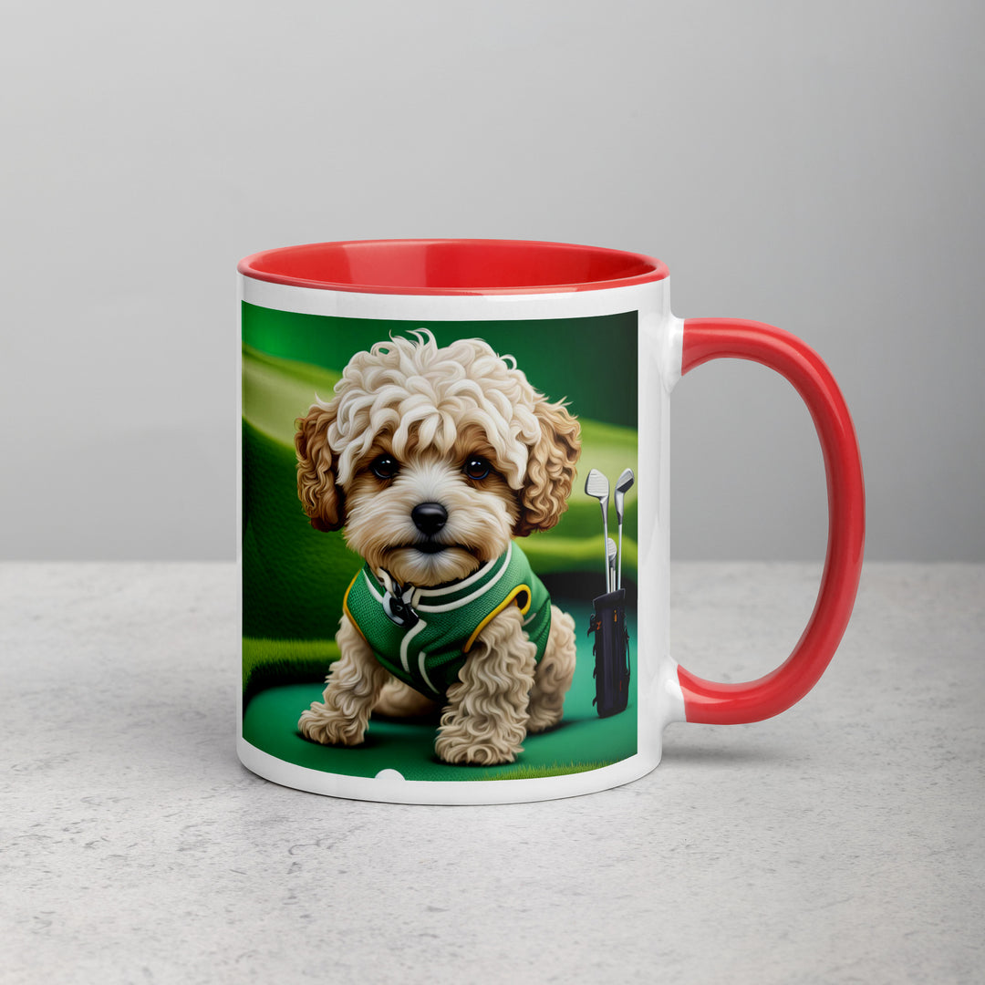 Maltipoo Golfer- Mug with Color Inside v7