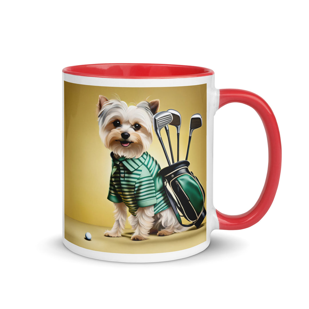 Morkie Golfer- Mug with Color Inside