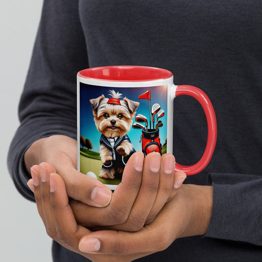 Morkie Golfer- Mug with Color Inside v2