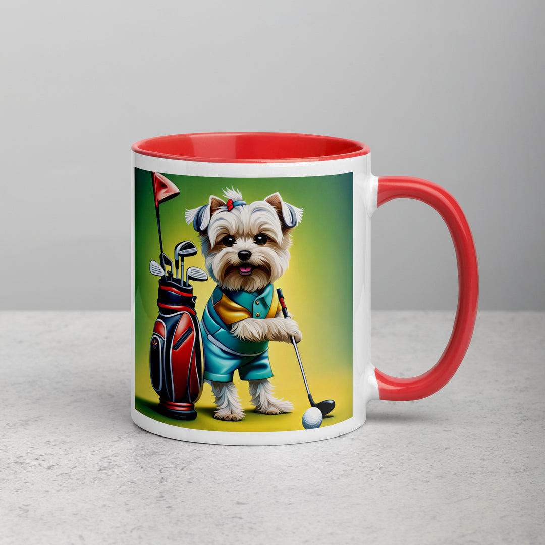 Morkie Golfer- Mug with Color Inside v4