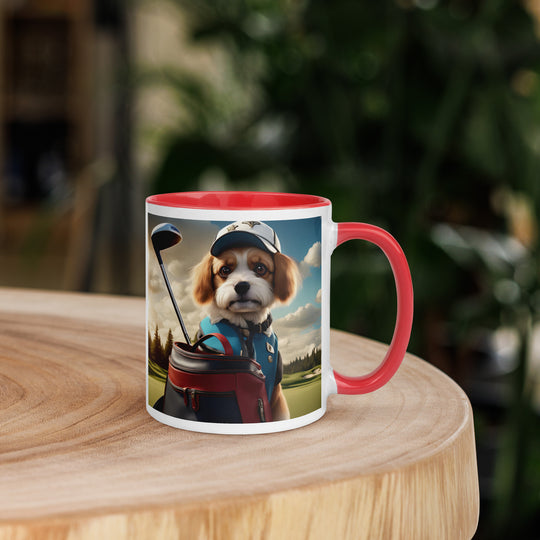 Pekapoo Golfer- Mug with Color Inside v4