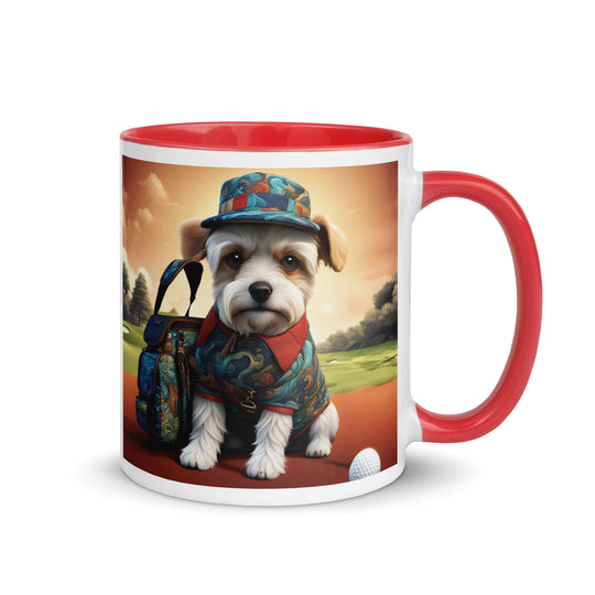 Pekapoo Golfer- Mug with Color Inside v5