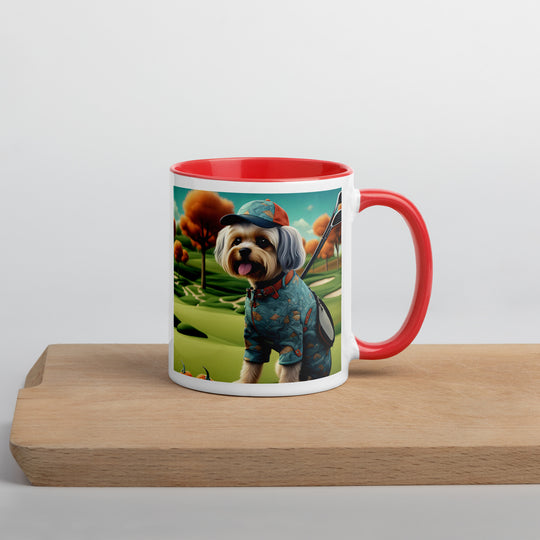 Pekapoo Golfer- Mug with Color Inside v8